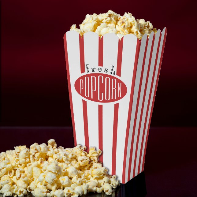 Red & White Striped Fresh Movie Popcorn Favour Box (Red & White Striped Fresh Movie Popcorn Favor Boxes
)