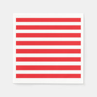 Red & White Striped Paper Napkins