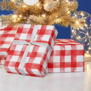 Red White Stripes Birthday Wrapping Paper