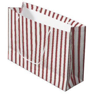 Red White Stripes Christmas Large Gift Bag