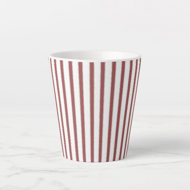 Red White Stripes Christmas Latte Mug (Front)