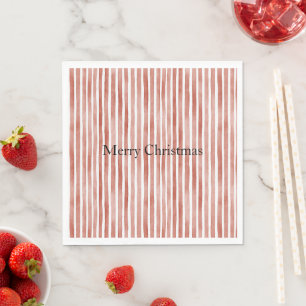 Red White Stripes Christmas Napkin