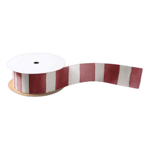 Red White Stripes Christmas Satin Ribbon