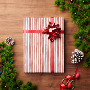 Red White Stripes Christmas Wrapping Paper