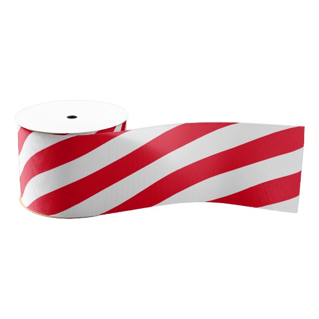 Red & White Stripes Grosgrain Ribbon (Spool)