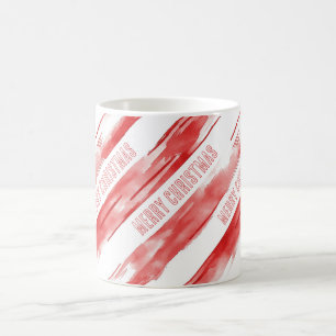 Red White Stripes Merry Christmas Coffee Mug