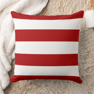 Red & White Stripes Pattern Modern Cushion