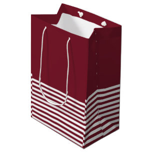 Red White Stripes Pretty Chic Medium Gift Bag
