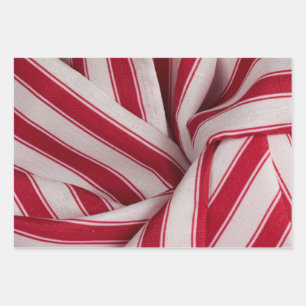 Red & White Stripes Wrapping Paper Sheet