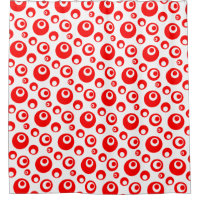 Red & White Stylised Water Bubbles Pattern
