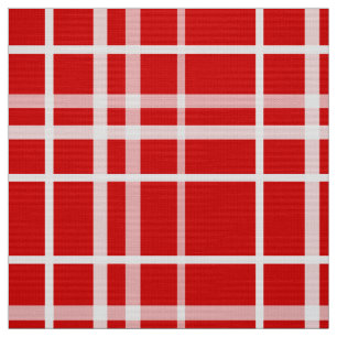 Red White Tartan Plaid Pattern Design Fabric