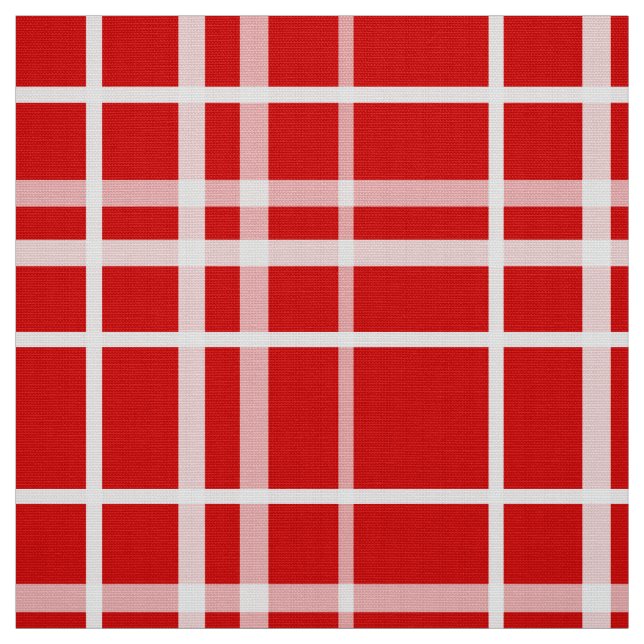 Red White Tartan Plaid Pattern Design  Fabric (Swatch)