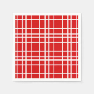 Red White Tartan Plaid Pattern Design Napkin