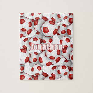 red white team colours girls boys soccer jigsaw puzzle