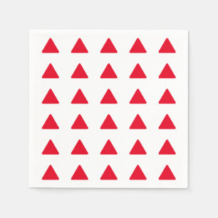 Red White Triangle Pattern Modern Artwork Napkin