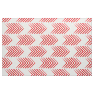 Red White Tribal Arrow Pattern Fabric