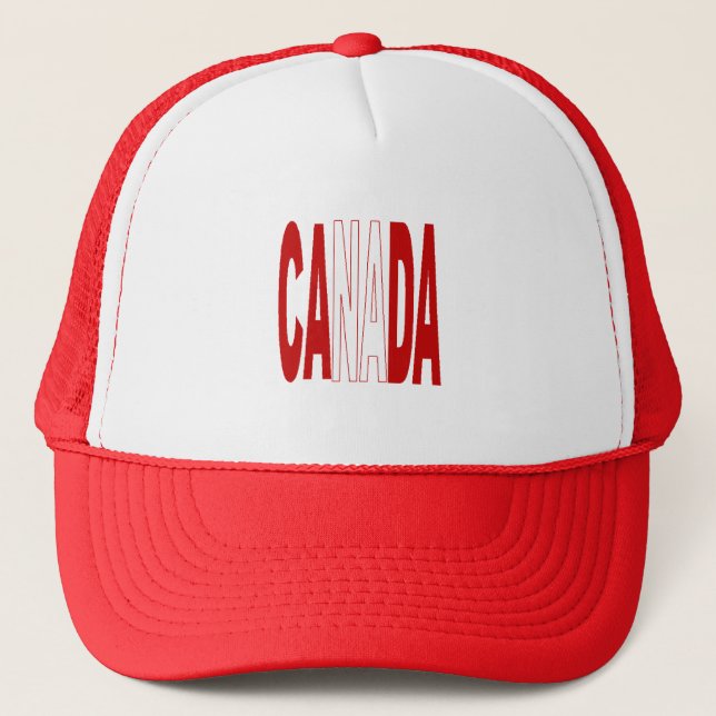 red white trucker cap CANADA (Front)