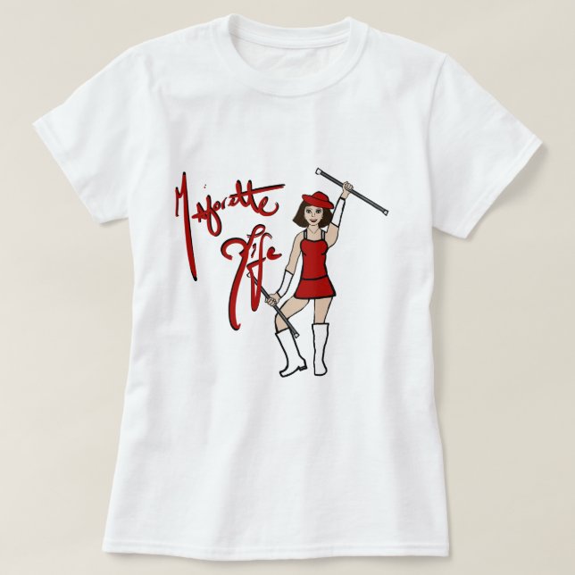 Red White Twirl Girl T-Shirt (Design Front)
