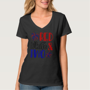 Red White & Two 2nd Birthday 4th Of July Independe T-Shirt