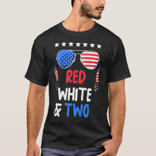 Red White & Two 2nd Birthday 4th Of July Independe T-Shirt