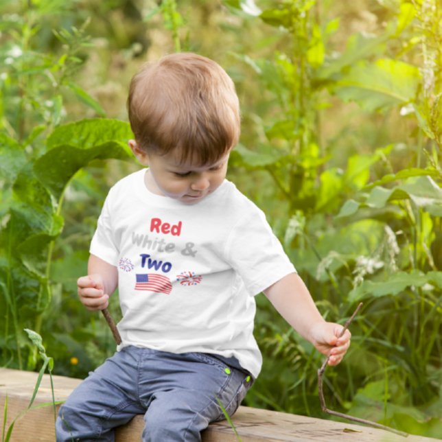 Red, White & Two 2nd Birthday Toddler T-Shirt (Creator Uploaded)