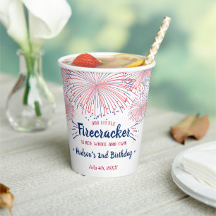 Red, White & Two! 4th Of July 2nd Birthday Paper Cups