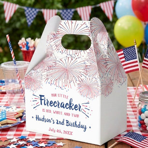 Red, White & Two! 4th Of July 2nd Birthday Party Favour Box
