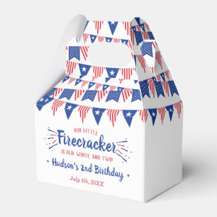 Red, White & Two! 4th Of July 2nd Birthday Party Favour Box