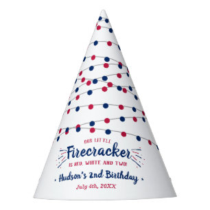 Red, White & Two! 4th Of July 2nd Birthday Party Hat