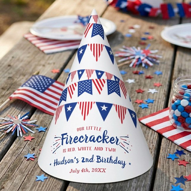 Red, White & Two! 4th Of July 2nd Birthday Party Hat (Creator Uploaded)