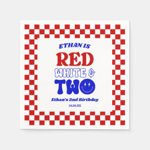Red White & Two 4th of July 2nd Birthday Party Napkin