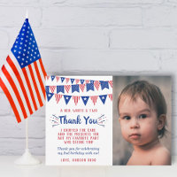Red, White & Two 4th Of July 2nd Birthday Photo