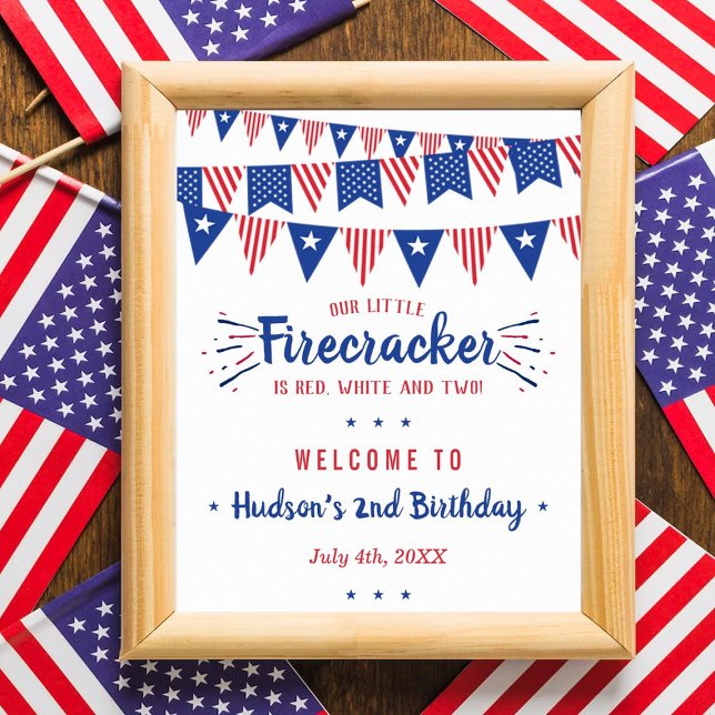 Red, White & Two! 4th Of July 2nd Birthday Welcome Poster (Creator Uploaded)