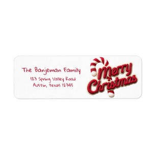 Red & White Typography Merry Christmas 