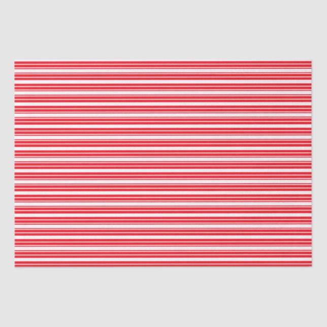 Red White Vertical Stripes Cool Modern Pattern Tissue Paper (Front)