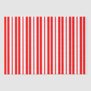 Red White Vertical Stripes Pattern Design Tissue Paper