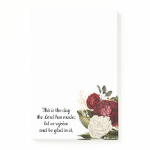 Red White Vintage Floral Christian Bible Verse