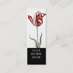 Red White Vintage Tulip Florist Product Tag