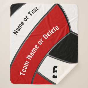 Red, White Volleyball Gift Ideas for Senior Night Sherpa Blanket