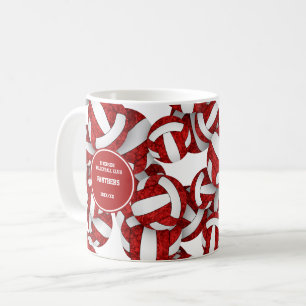 red white volleyball team colours coach name coffee mug