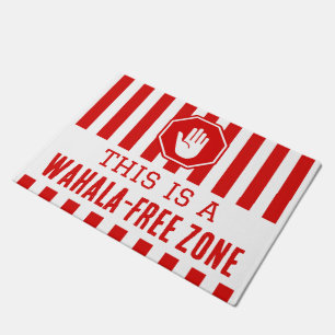 Red White WAHALA FREE ZONE Humour College Dorm Doormat