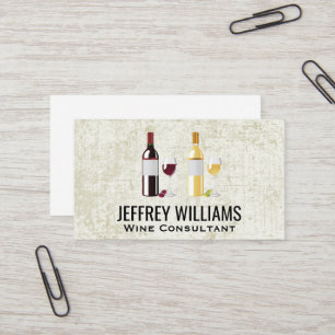 Red White Wine Bottles Business Card