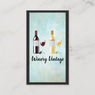 Red White Wine Bottles Business Card