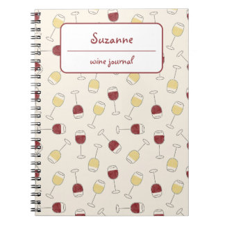 Red White Wine Glass Journal Personalised Notebook