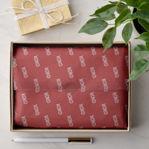 Red White XOXO Love Valentine's day Tissue Paper