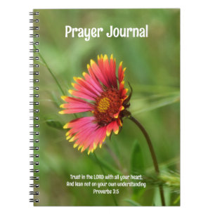 Red Wildflower Bible Verse Prayer Journal