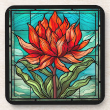 Red Wildflower in Stained Glass