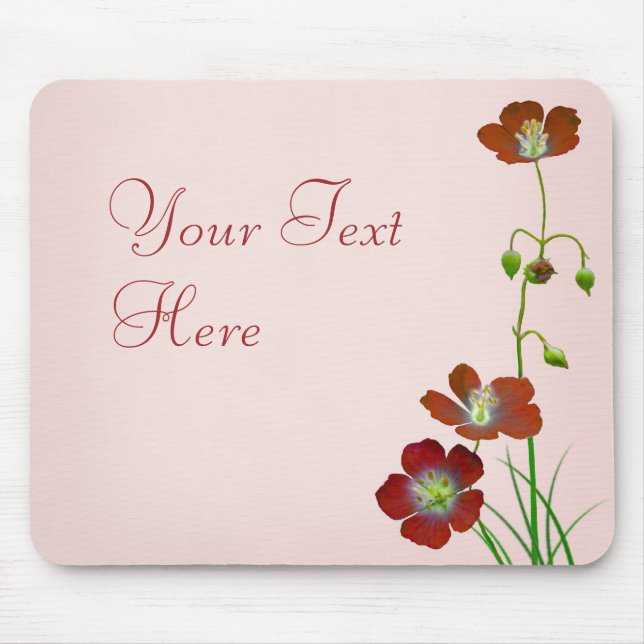 Red Wildflower Mouse Pad (Front)