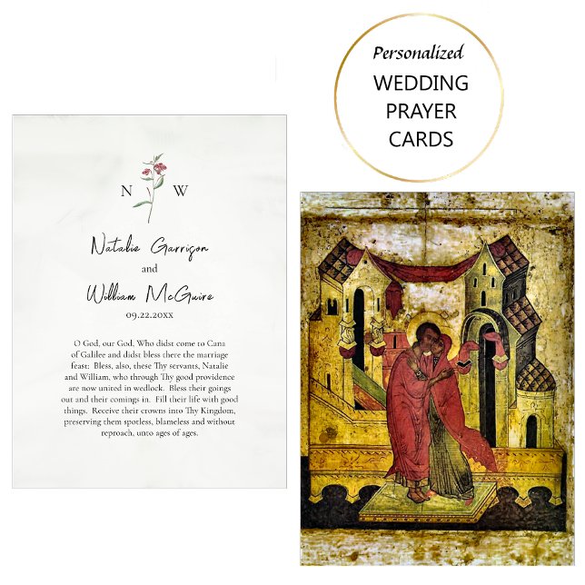 Red Wildflower Simple Orthodox Wedding Prayer Card (Creator Uploaded)