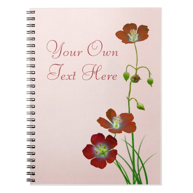 Red Wildflower Spiral Notebook (Front)